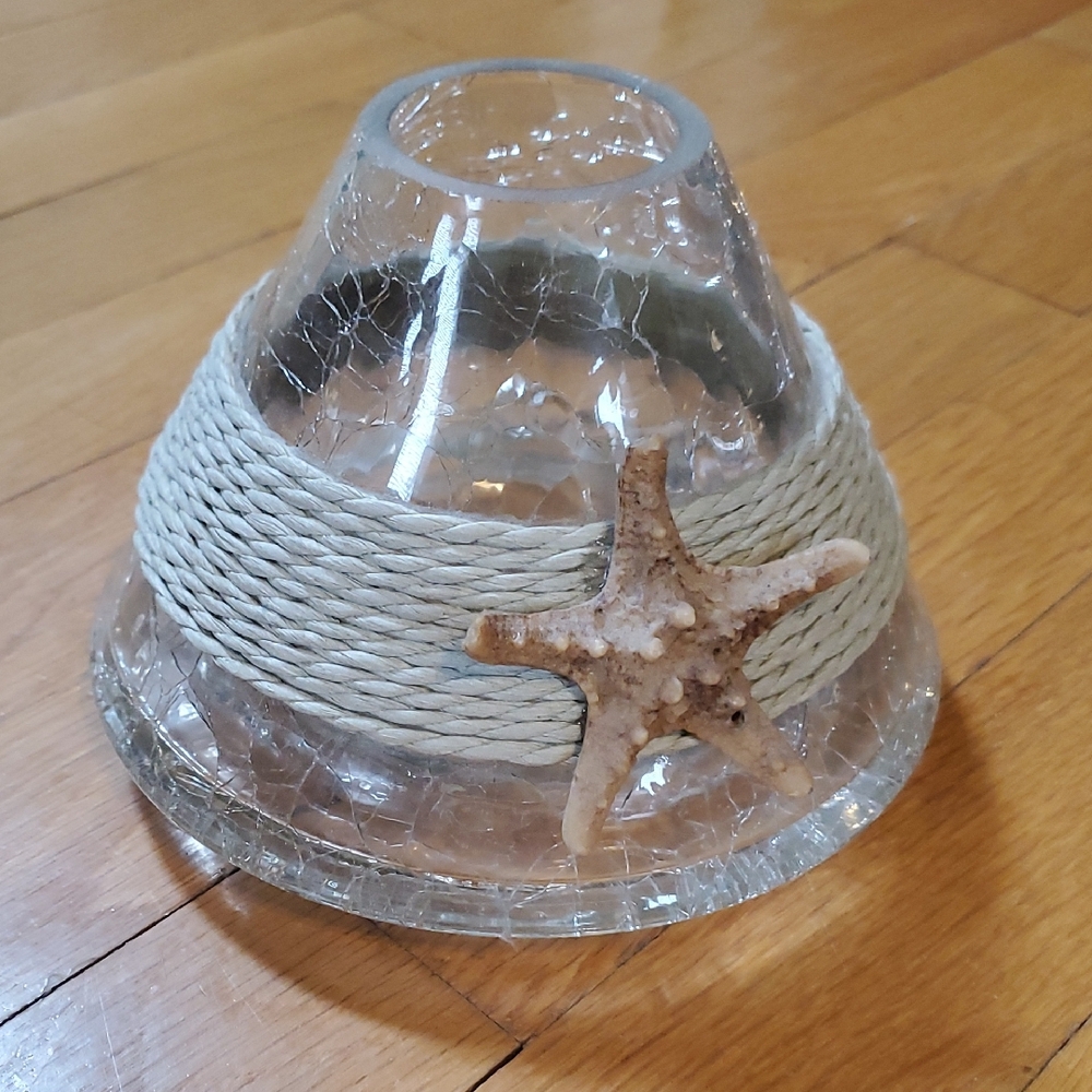 LN- Candle Glass Shade with Starfish Accent